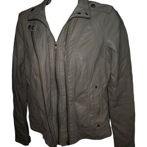 NWT Francesca's Soft Gray Faux Leather Jacket